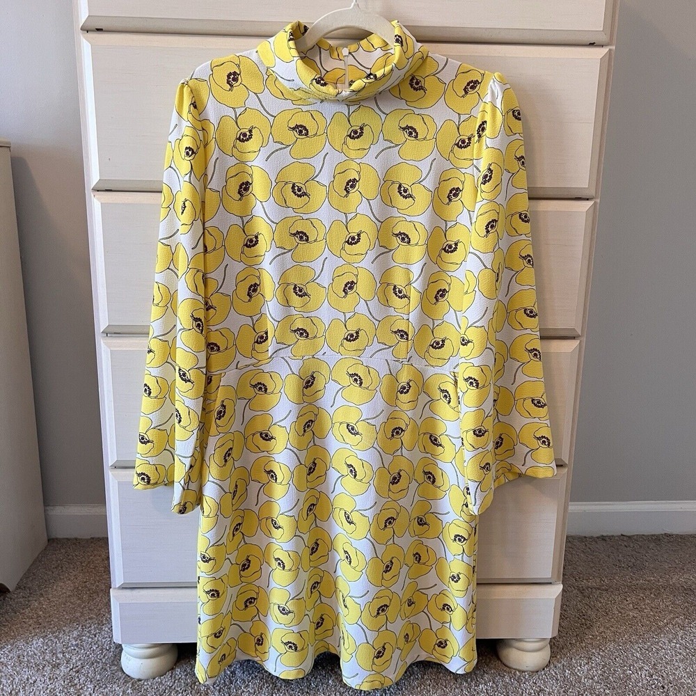 Résumé Yellow Floral Country Cottage Fairy Grandma Poppy Dress US 7 With Pockets